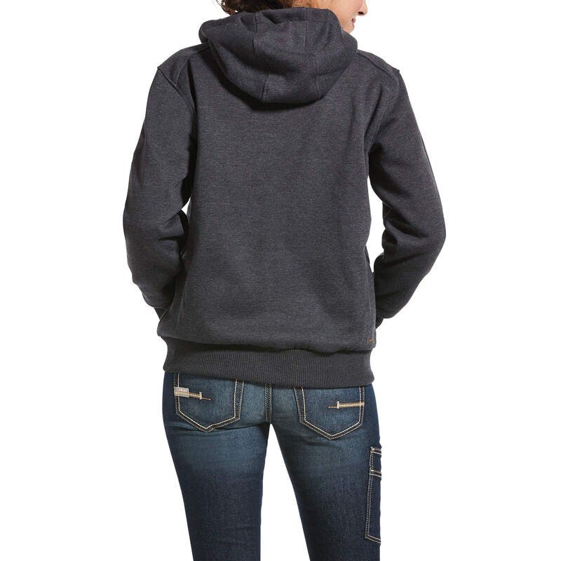 Ariat Rebar Series 2X All-Weather Hoodie, 2XL, Cotton/Polyester, Charcoal Heather