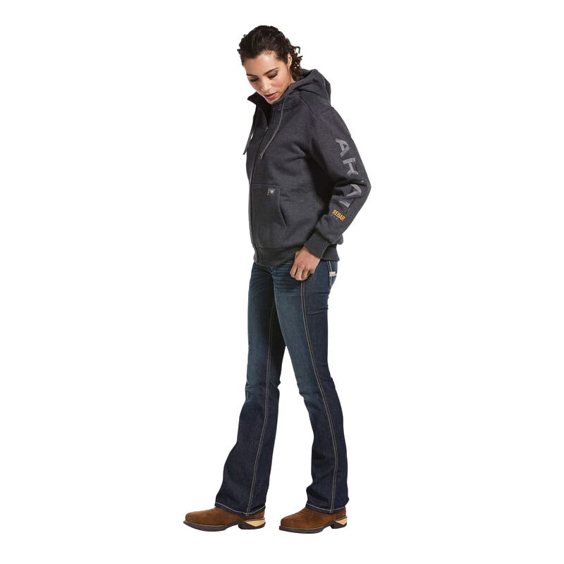 Ariat Rebar Series 2X All-Weather Hoodie, 2XL, Cotton/Polyester, Charcoal Heather