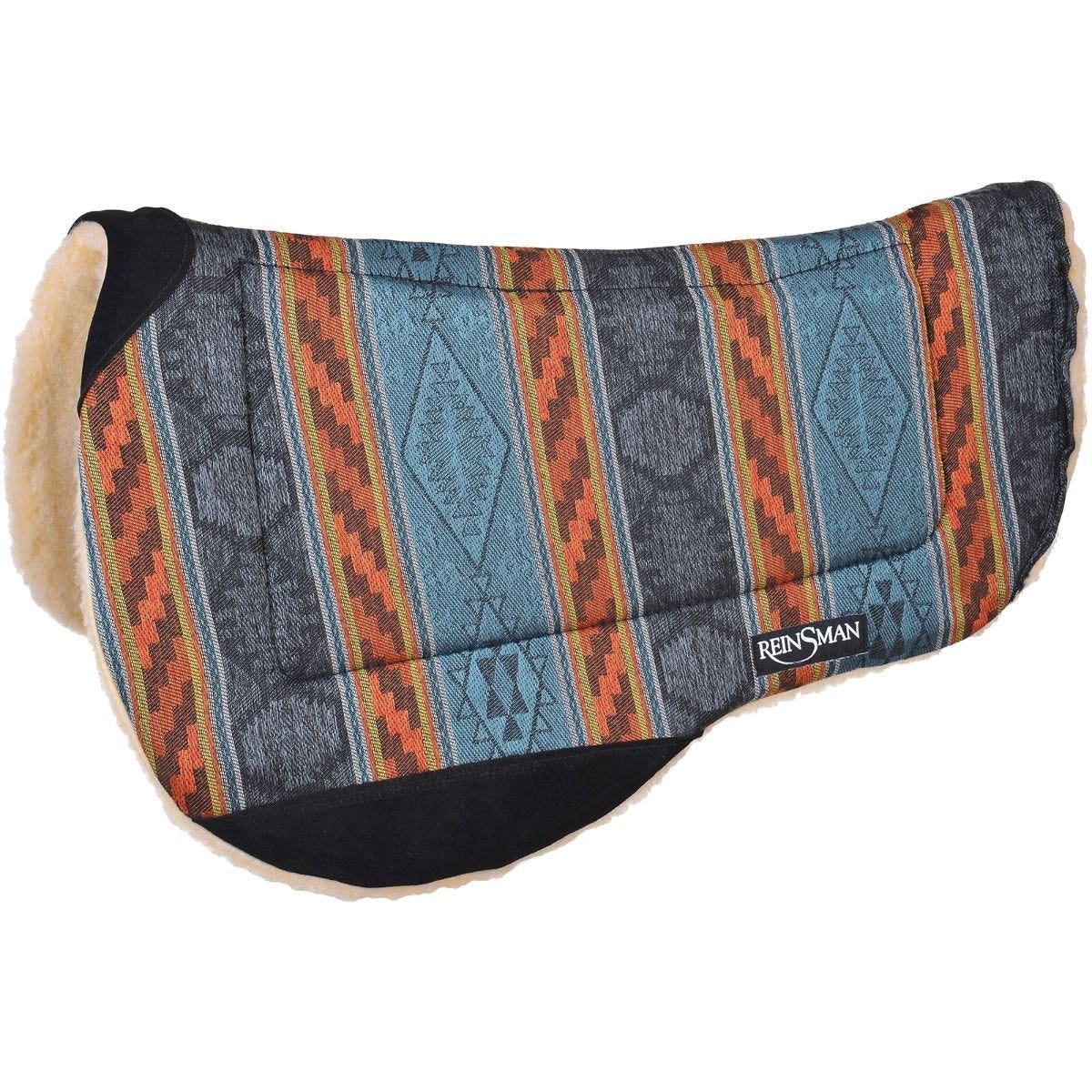Reinsman Contour Trail Saddle Pad, Horse, 3/4 in Thick, Hi-Tech Fiber/Tacky Too, Running Bull Onyx