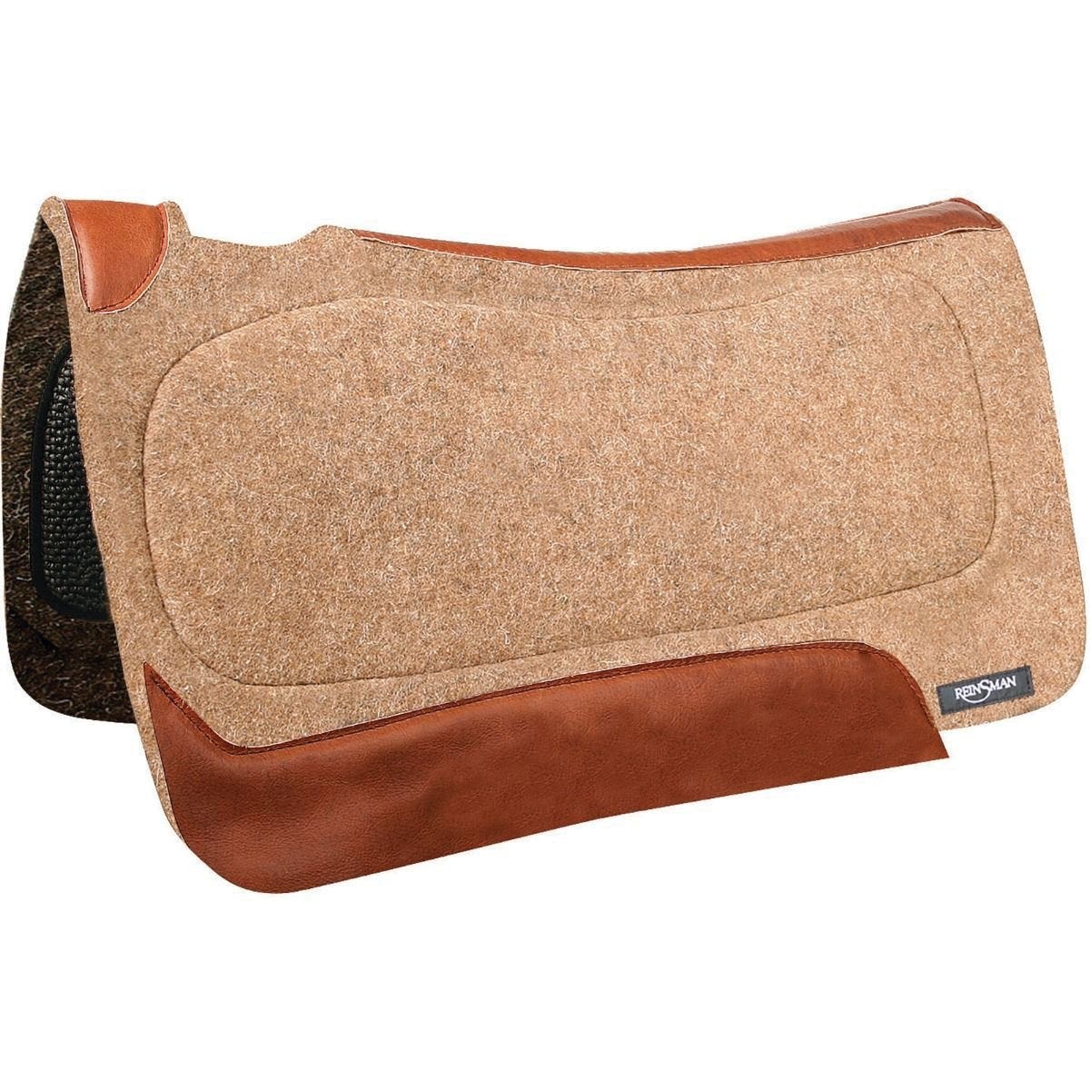 Tucker Square Contour Saddle Pad, Horse, 3/4 in Thick, Leather/Wool