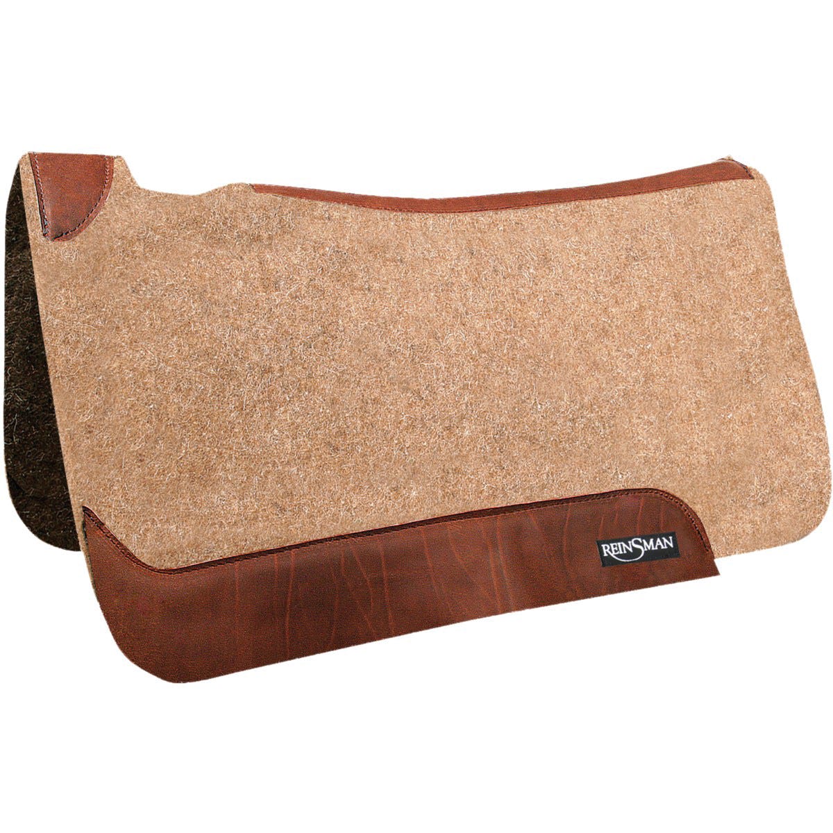 Tucker Square Contour Saddle Pad, Horse, 1 in Thick, Leather/Wool