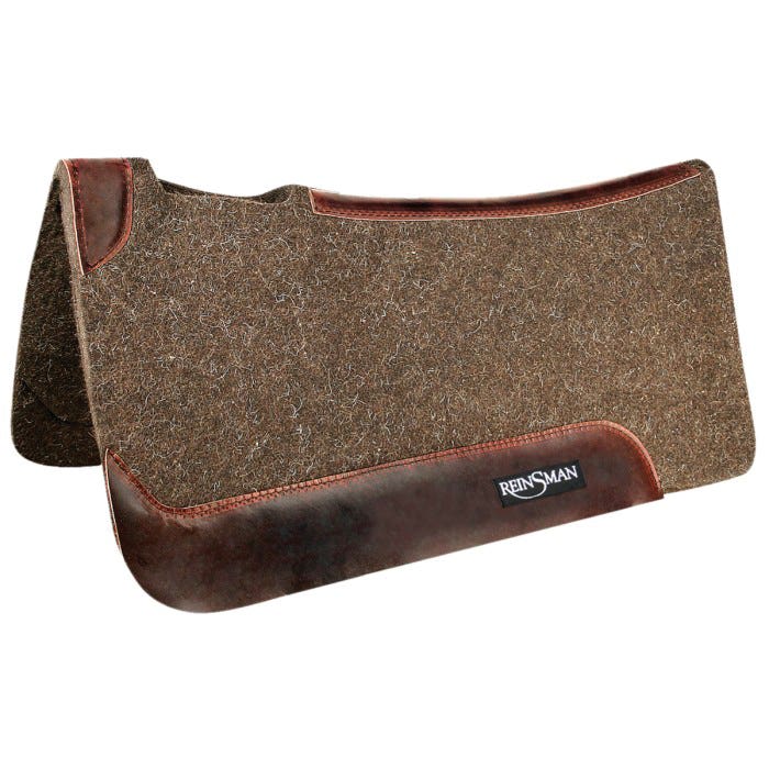 Reinsman Square Contour Saddle Pad, 1 in Thick, Wool Felt, Dark Brown