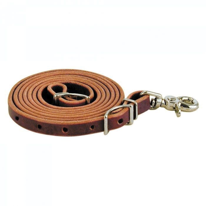 Reinsman Roper Rein, 8 ft L, 5/8 in W, Conway Buckle, Leather, Latigo
