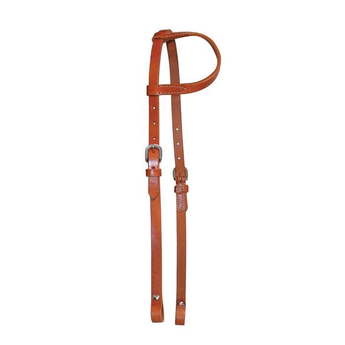 Circle Y Lightweight One Ear Headstall, Horse, Classic, Single-Ply, Adjustment Buckle, Regular Oil