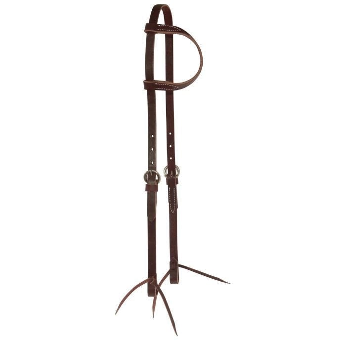 Circle Y One Ear Headstall, Horse, Classic, Single-Ply, Adjustment Buckle, Leather, Latigo