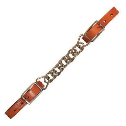 Circle Y Curb Chain, Flat, Leather, Regular Oil