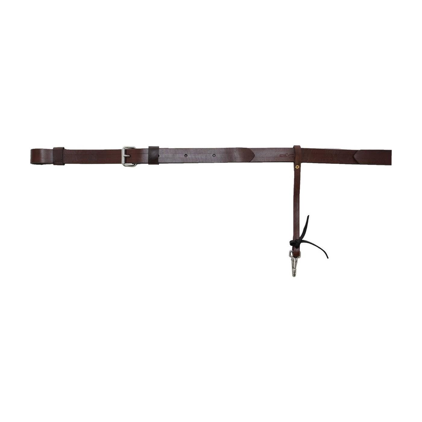 Circle Y Smooth Flank Cinch, 35 in L, 1-1/2 in W, Leather/Stainless Steel, Walnut