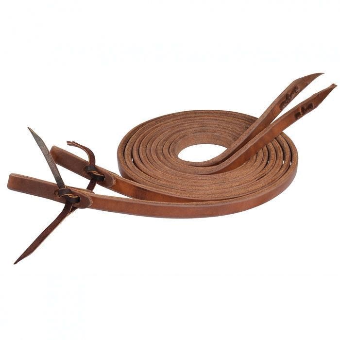 Circle Y Tie End Split Rein, 7-1/2 ft L, 5/8 in W, Harness Leather