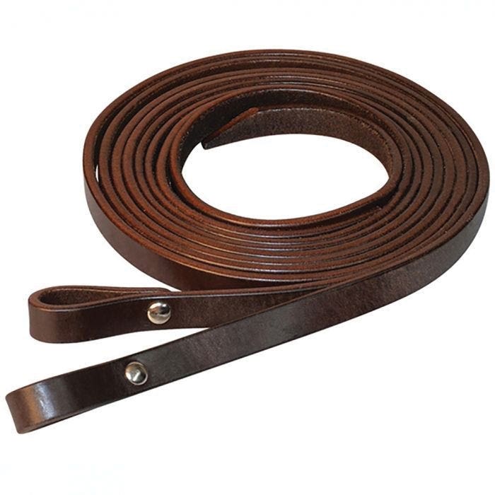 Circle Y Smooth Split Rein, 7 ft L, 5/8 in W, Leather, Walnut