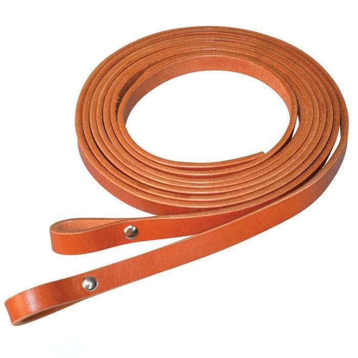 Circle Y Smooth Split Rein, 7 ft L, 5/8 in W, Leather, Regular Oil