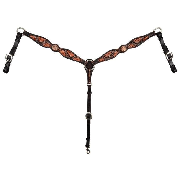 Circle Y Breast Collar, 1-3/4 in W, Leather