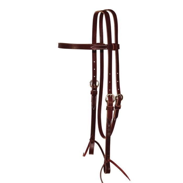 Circle Y Browband Headstall, Horse, Classic, Adjustment Buckle, Leather, Latigo