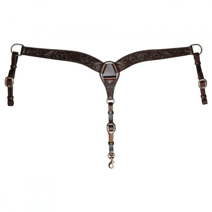 Circle Y Breast Collar, 2 in W, Walnut