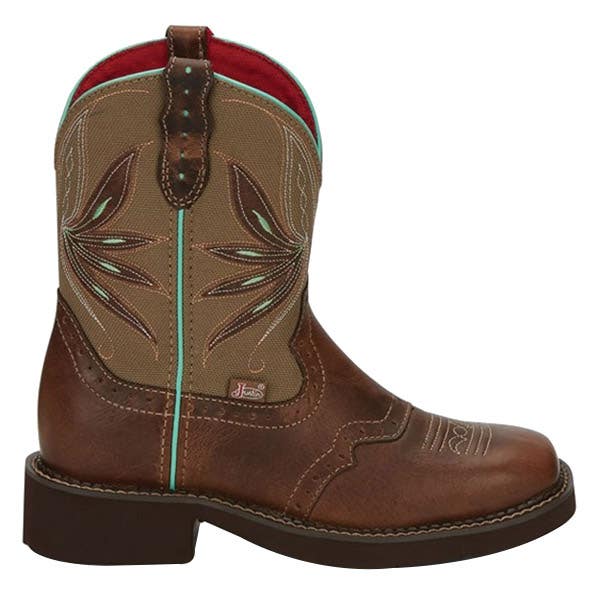 Justin Women's Gypsy Series Nettie Western Boots, 8.5, B W, Brown/Tan, Cowhide Leather Upper