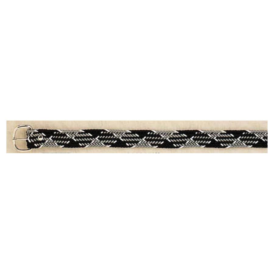 Nocona Belt, Men's, L, Polished Silver Buckle, Nylon, Black/Gray/White, Buckle