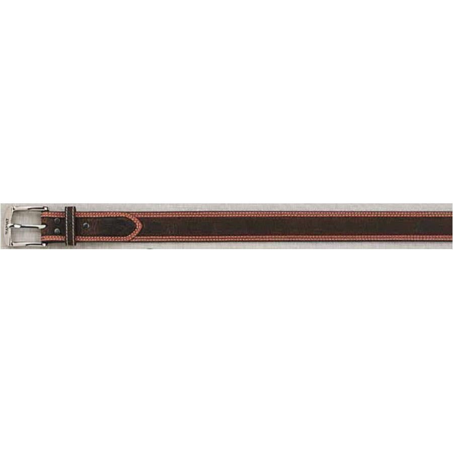 Ariat Belt, Men's, 32 in, Chrome Buckle, Leather, Oiled Brown Rowdy, Buckle