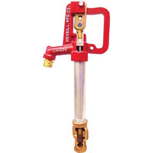 Merrill C-1000 Series Yard Hydrant, 68-4/5 in OAL, 3/4 in Inlet, NPT Inlet, 3/4 in Outlet, Hose Outlet, 42 gpm