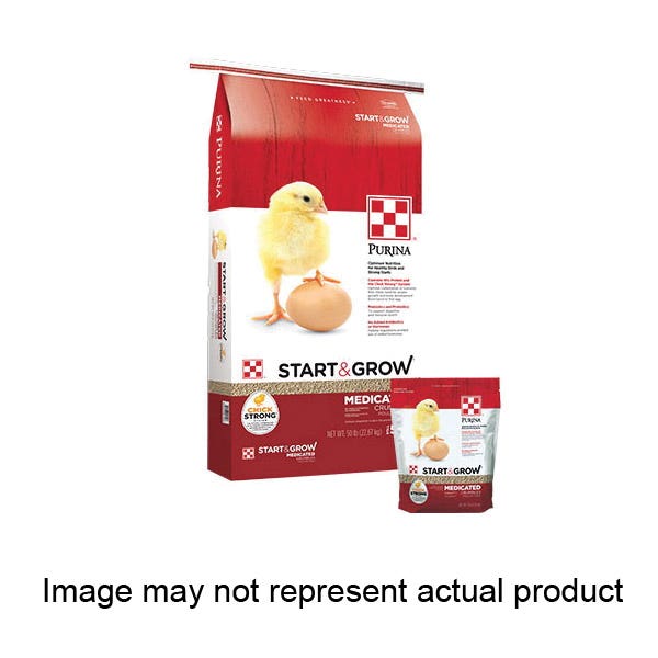 Land O'Lakes Start & Grow 3004798-306 Poultry Feed, Medicated, Crumble, 50 lb Bag