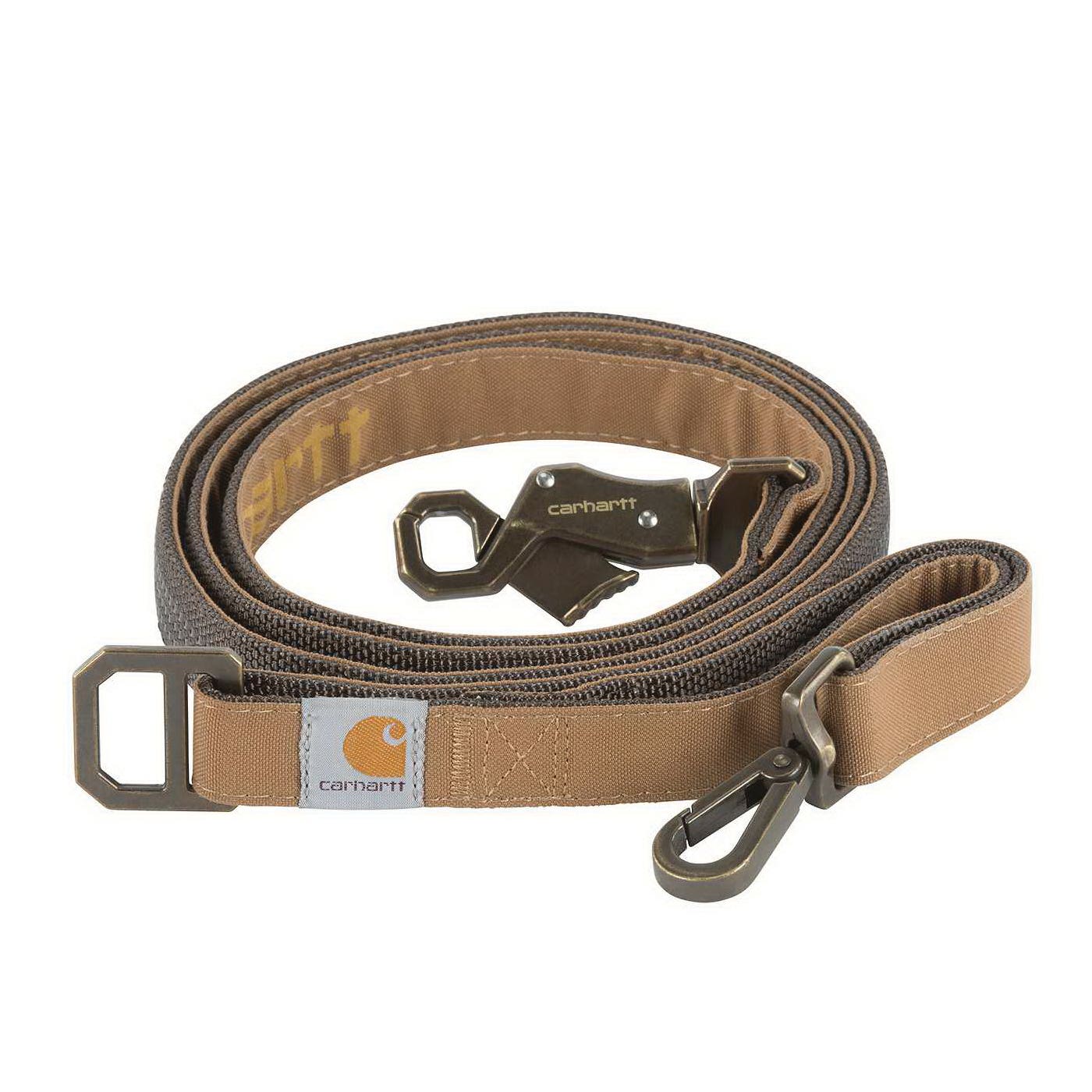 Carhartt Journeyman Dog Leash, 6 ft L, 1 in W, 2-Ply, Nylon Line, Brown/Dark Brown, L Breed