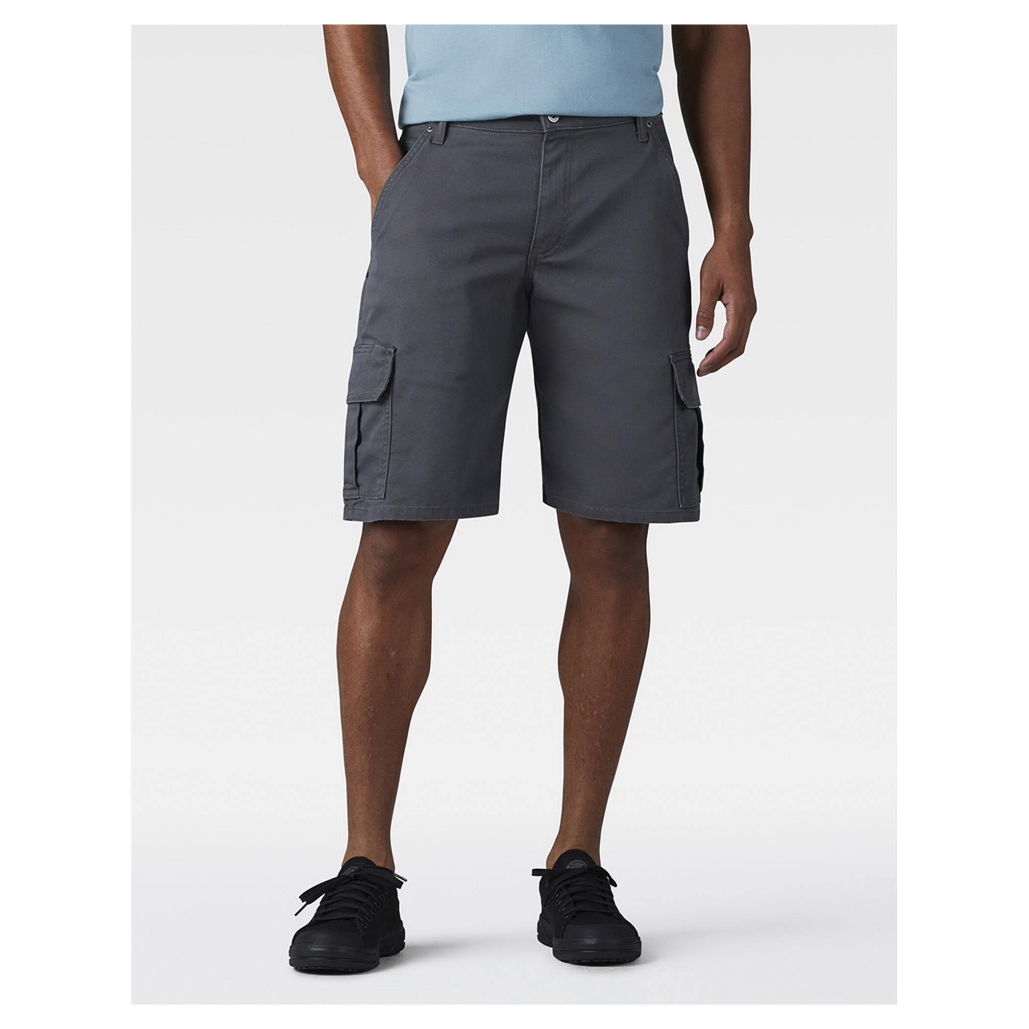 Dickies Cargo Shorts, 36, Cotton/Lycra/Polyester, Stonewashed Gray