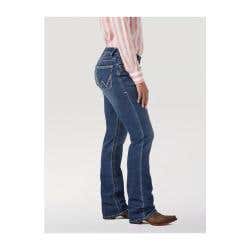 Wrangler Jeans, 17, 36-3/4 to 38-1/2 in Waist, 34 in L Inseam, Davis, Bootcut, Regular Fit, Stretchable