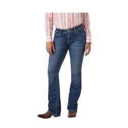 Wrangler Jeans, 19, 39 to 40-3/4 in Waist, 34 in L Inseam, Davis, Bootcut, Regular Fit, Stretchable