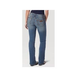 Wrangler Retro Series MAE Jeans, 7, 30 to 30-1/2 in Waist, 36 in L Inseam, KM Wash, Bootcut, Regular Fit