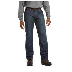 Ariat Basic FR M4 Series Jeans, 30 in, 34 in L, Shale, Bootcut, Relaxed, Stretchable