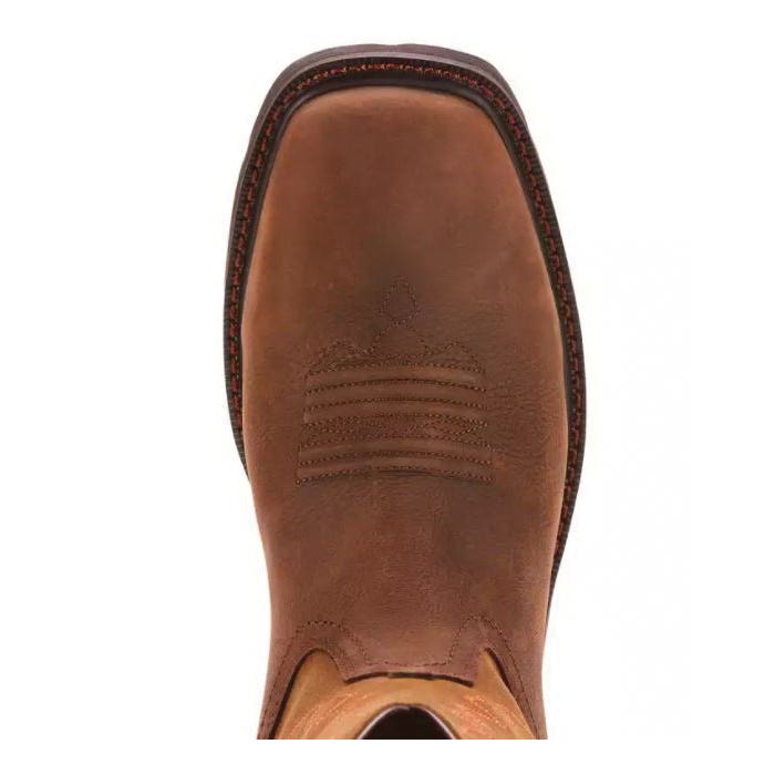 Ariat Groundbreaker Series Work Boots, 8.5, D W, Dark Brown, Leather, Pull-On
