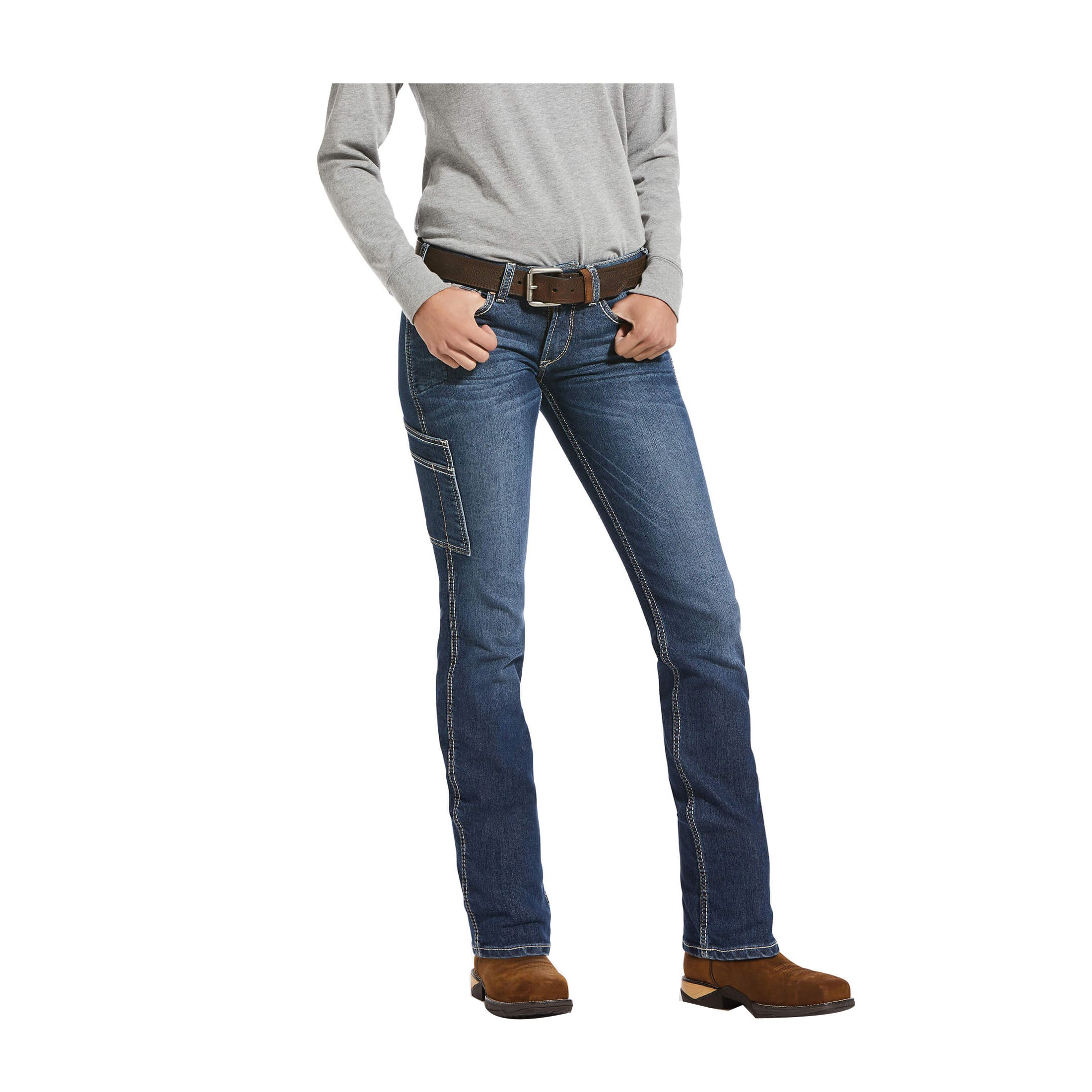 Ariat Rebar Riveter Series Jeans, M, 29 in, 31 in L, Nightride, Standard, Straight, Short, Stretchable