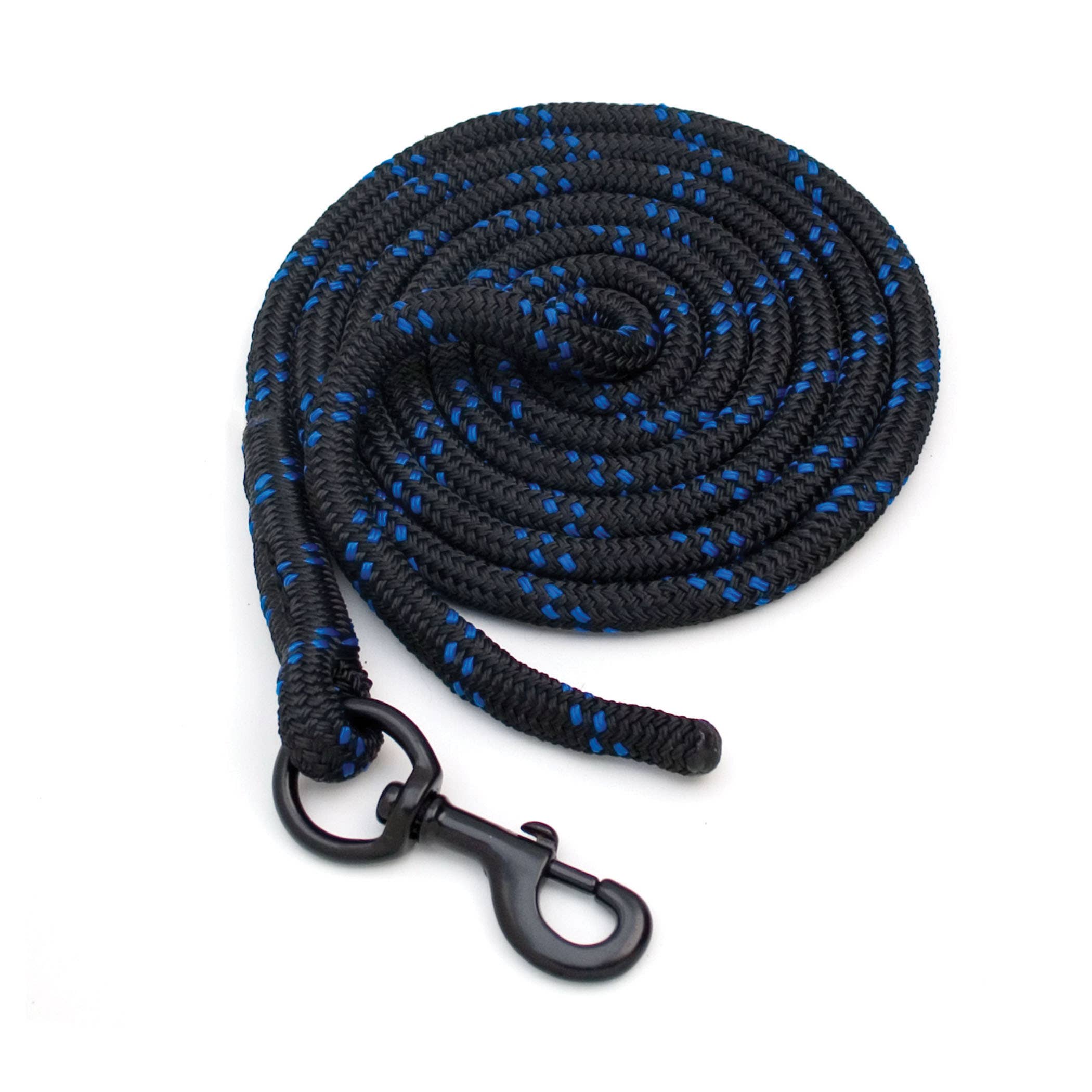 Blocker Lead Rope, 10 ft L, Fastening Method: Spring Snap, Black/Blue