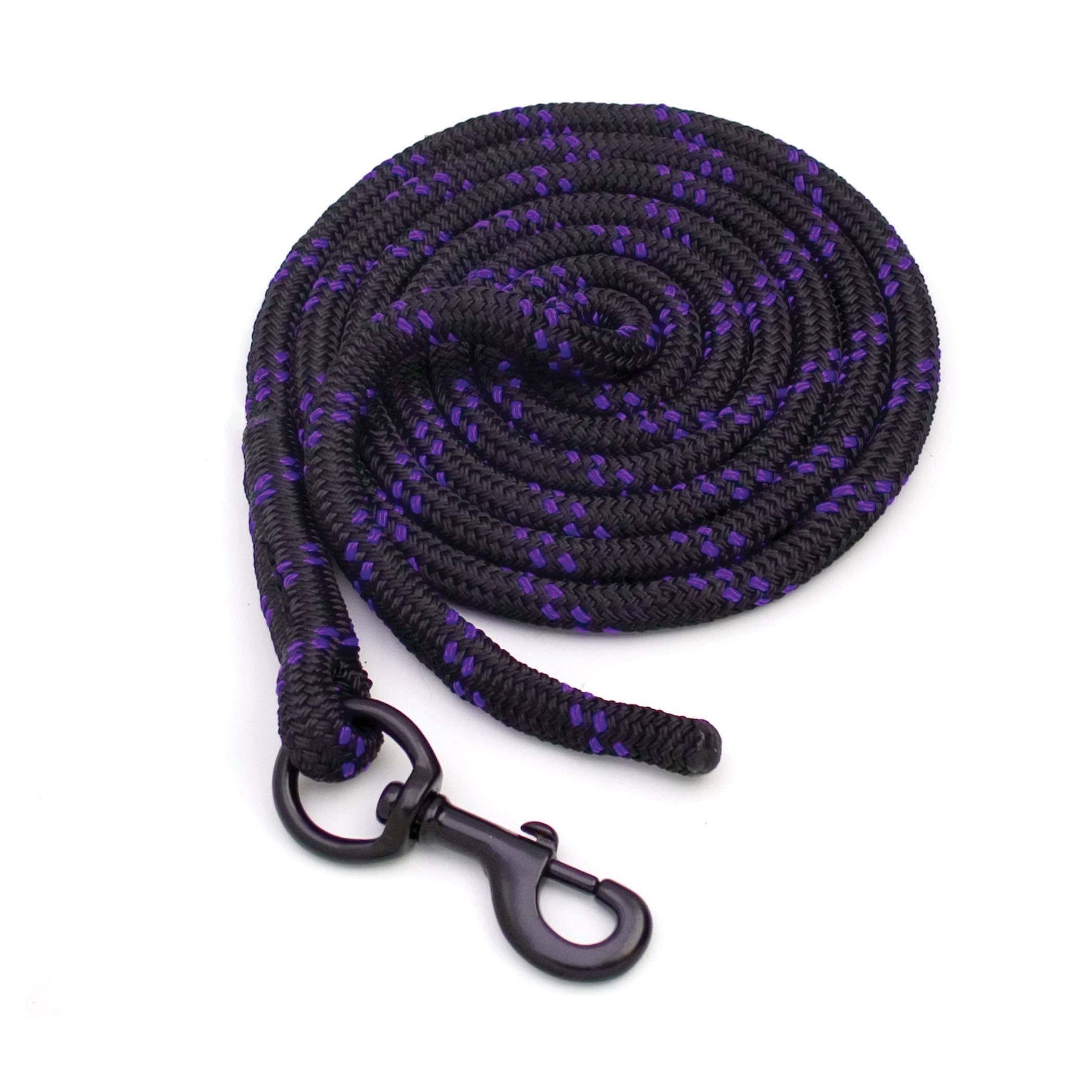 Blocker Lead Rope, 10 ft L, Fastening Method: Spring Snap, Black/Purple