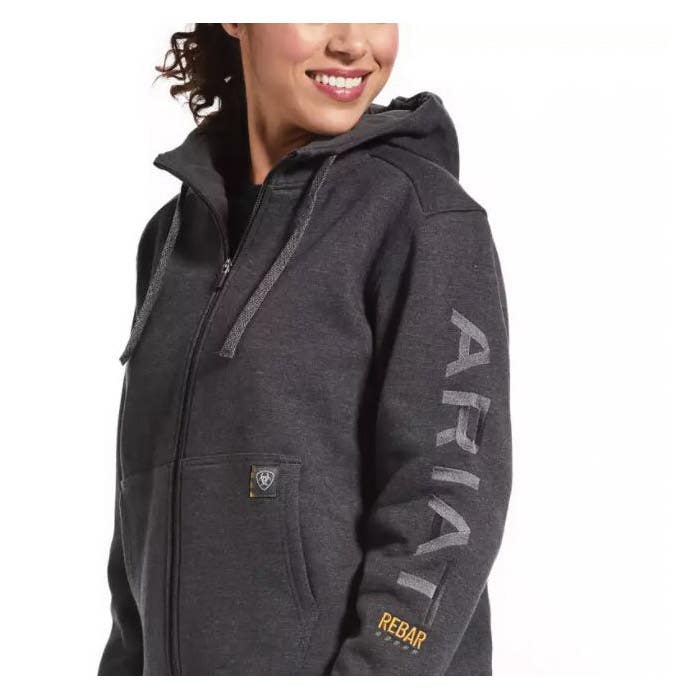 Ariat Rebar Series All-Weather Hoodie, S, Cotton/Polyester, Charcoal Heather
