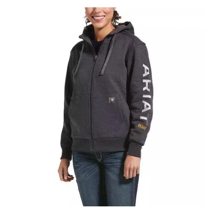 Ariat Rebar Series All-Weather Hoodie, S, Cotton/Polyester, Charcoal Heather