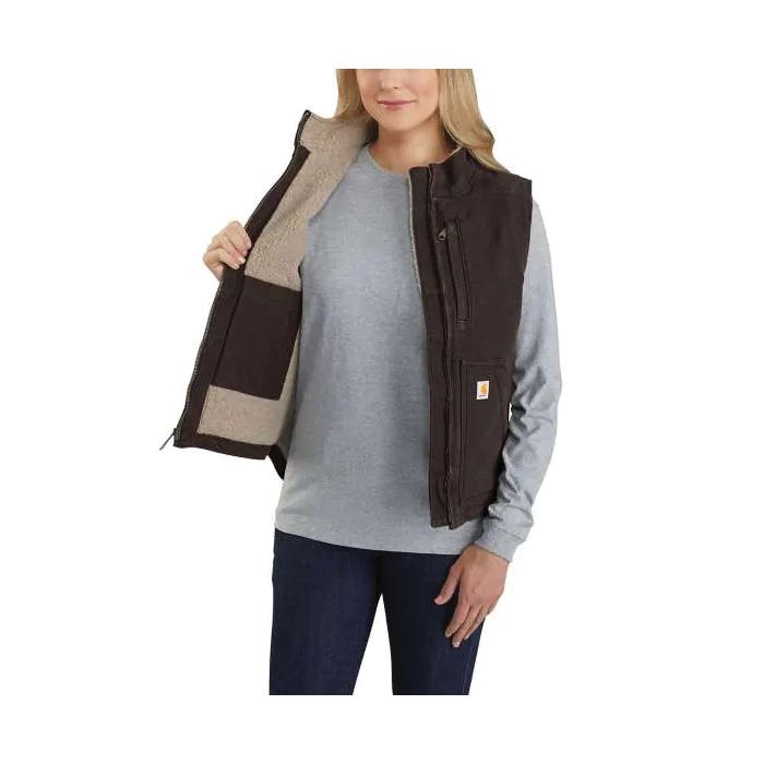 Carhartt Women's Relaxed Fit Sherpa Lined Vest, Washed Duck, Black, S