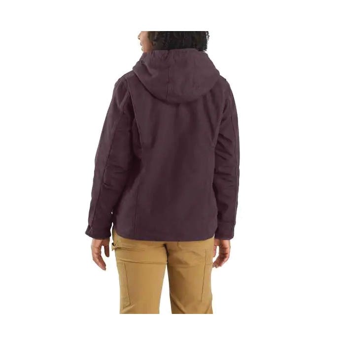 Carhartt Jacket, 2XL, Black, Hooded Collar, Zipper Closure, Regular