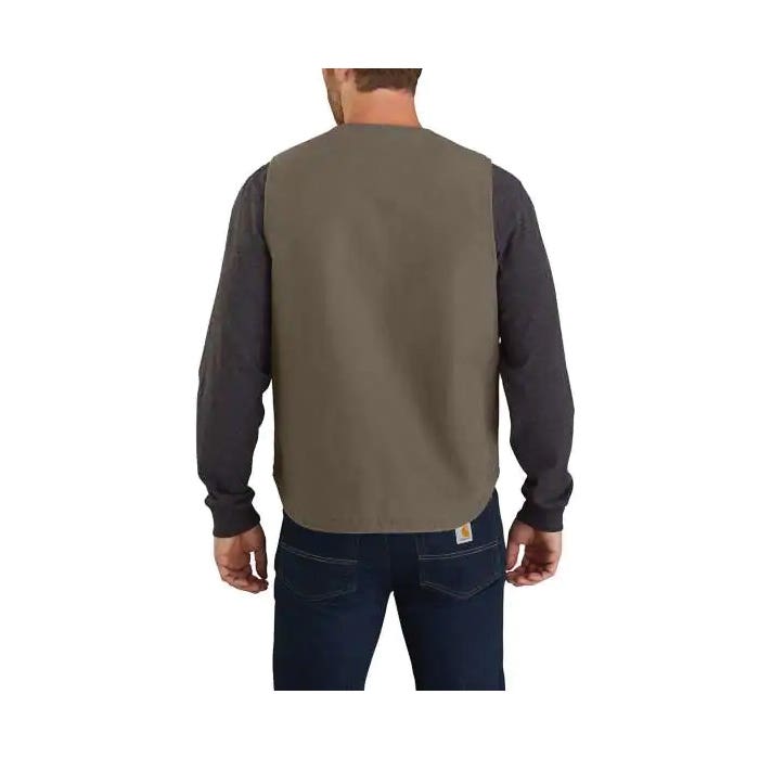 Carhartt Vest, L, Regular, Cotton Duck, Black, Zipper Closure