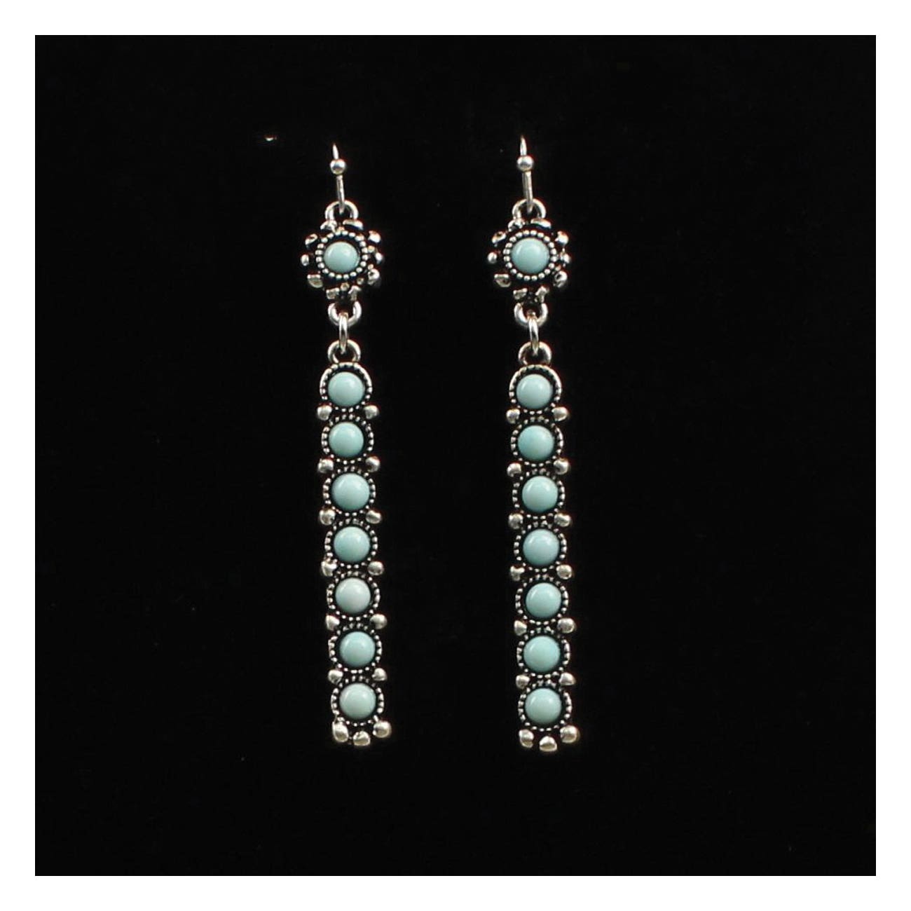 Blazin Roxx Earrings, Women's, Long Bar, Turquoise Gemstone, Turquoise Gemstone
