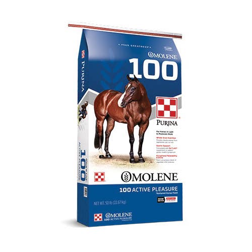 Land O'Lakes Omolene 100 3006180-506 Active Pleasure Horse Feed, Concentrate, 50 lb