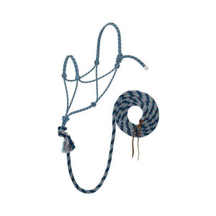 Weaver Leather Silvertip Rope Halter, Polypropylene, Gray/Navy/Royal Blue/Turquoise