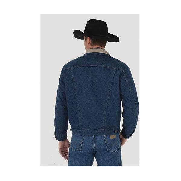 Wrangler Jacket, 48 in, Cotton/Corduroy, Prewashed Indigo, Spread Collar, Button Closure, Regular