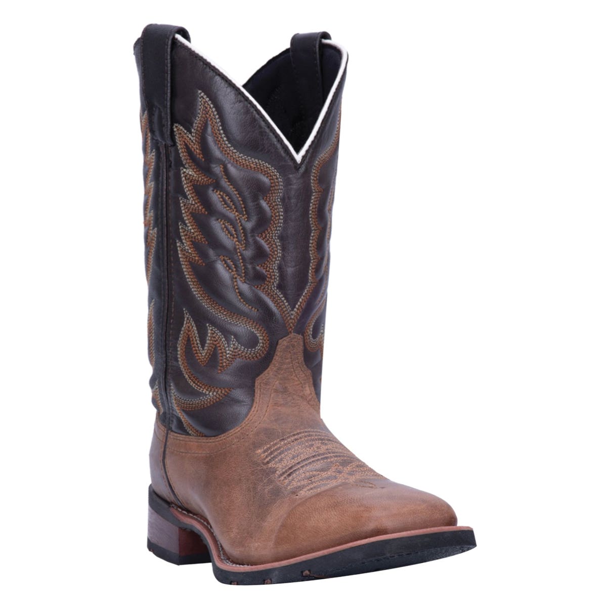 Laredo Montana Series Western Boots, 10, M W, Chocolate/Sand, Leather Upper