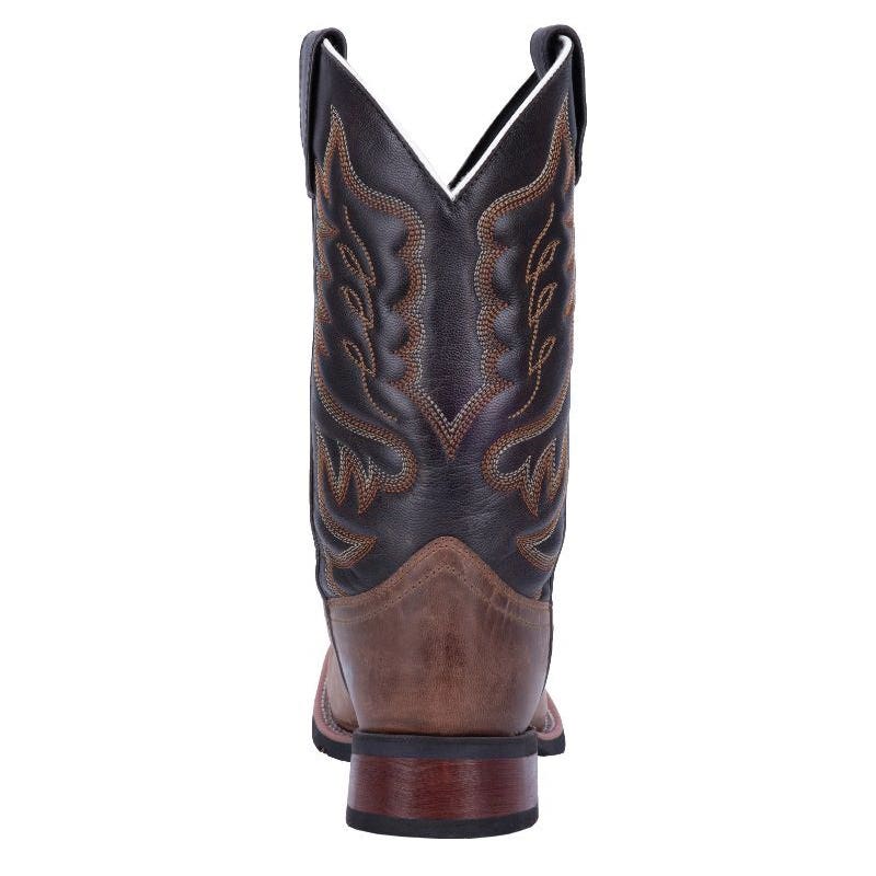 Laredo Montana Series Western Boots, 9, W, Chocolate/Sand, Leather Upper