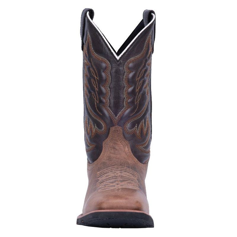 Laredo Montana Series Western Boots, 9, W, Chocolate/Sand, Leather Upper