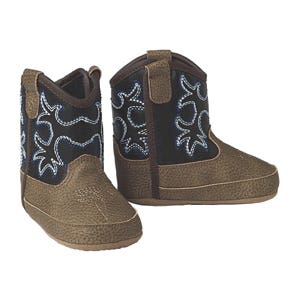 Ariat LIL' STOMPERS Warren Series Boots, 4, Fancy Scroll, Medium Brown, Rubber