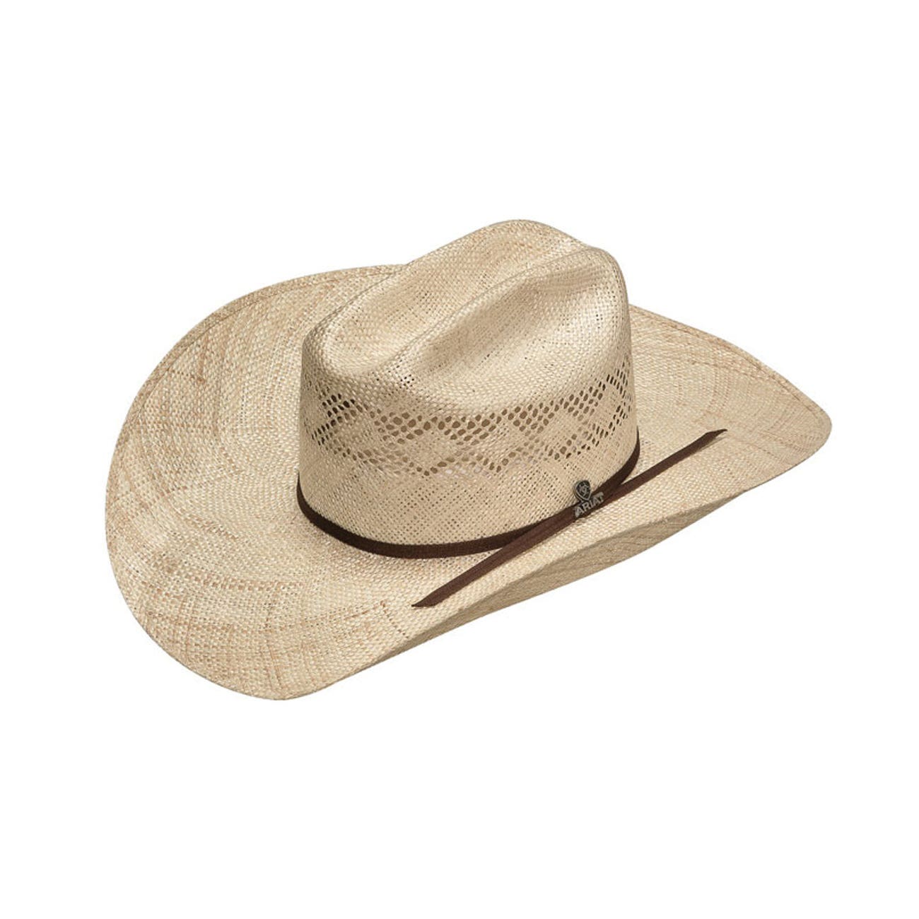 Ariat 7X Series Hat, Twisted Weave, Two Cord Band, Men's, 6-3/4 in, Sisal, Natural