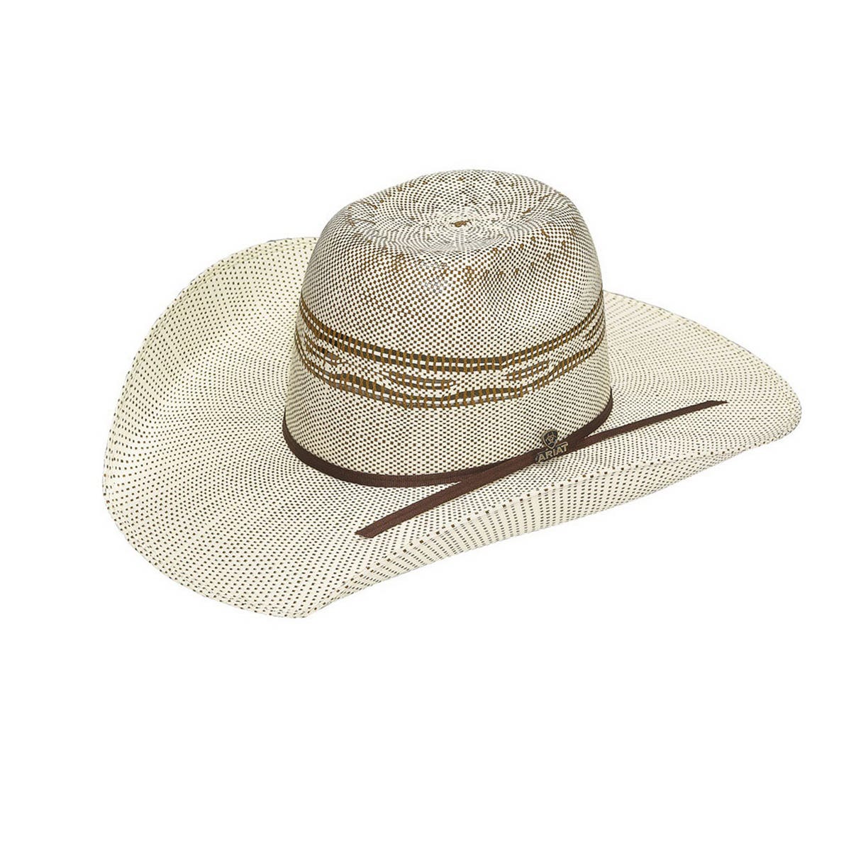 Ariat Hat, Two Cord Band, Men's, 7-1/4 in, Bangora Straw, Brown/Ivory