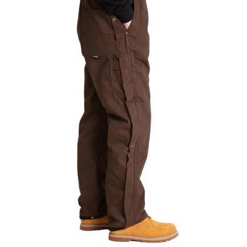 Berne Bib Overalls, Insulated, S, 34 to 36 in Chest, 28 to 30 in Waist, Cotton, Bark, 32 in Inseam, Regular