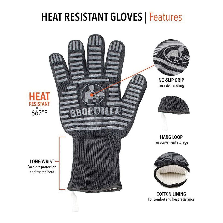 Bear Paw Grill Gloves, One-Size, Meta-Aramid/Para-Aramid, Black