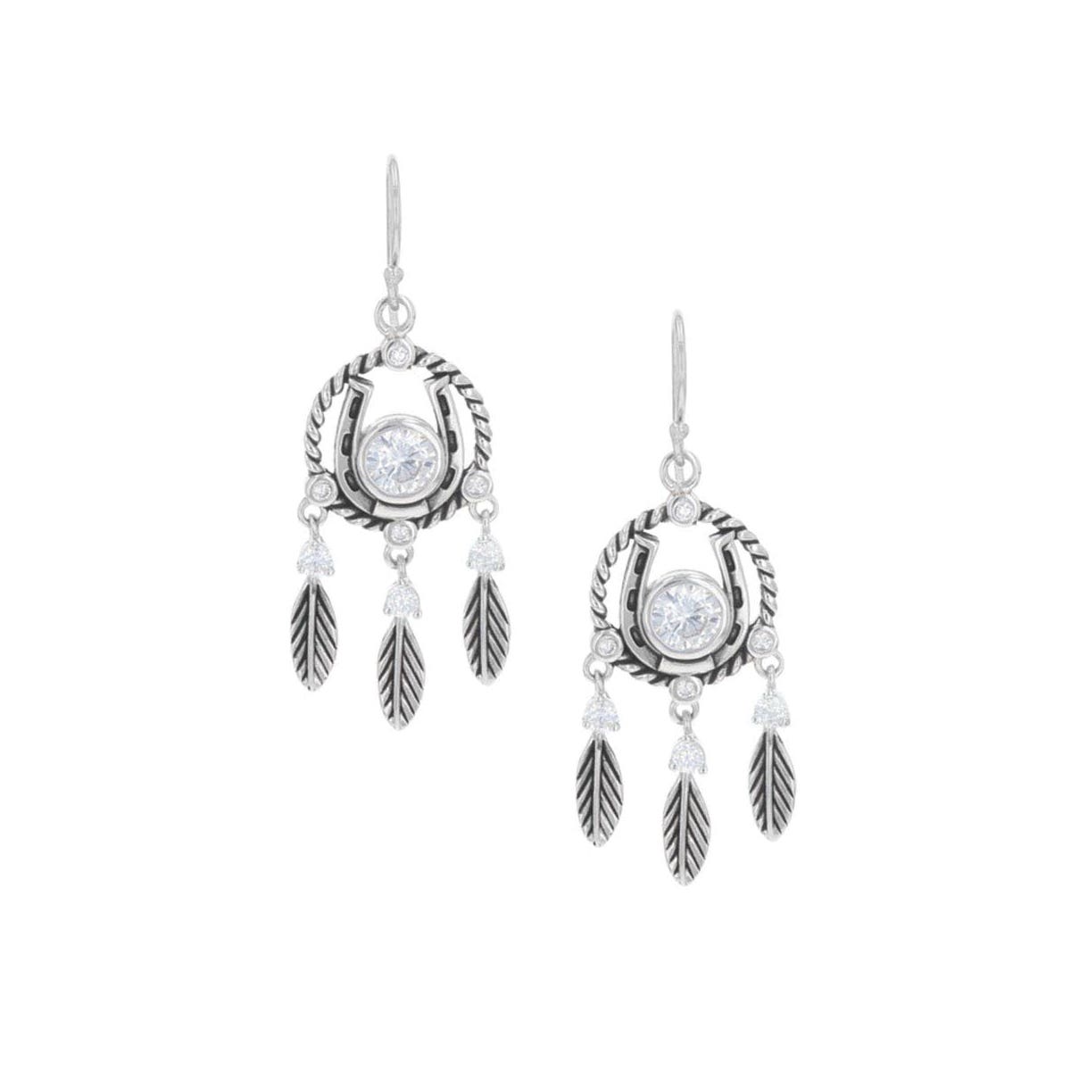 Montana Silversmiths Horseshoe Feather Dreams Earrings